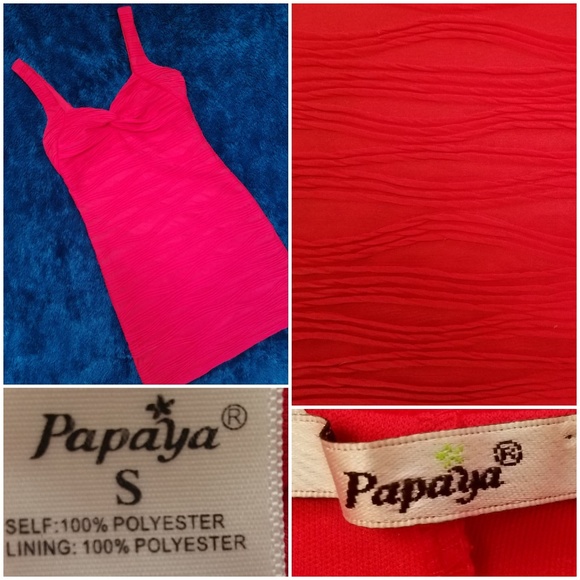 (SOLD) PAPAYA RED TEXTURED BODYCON DRESS - Picture 8 of 8